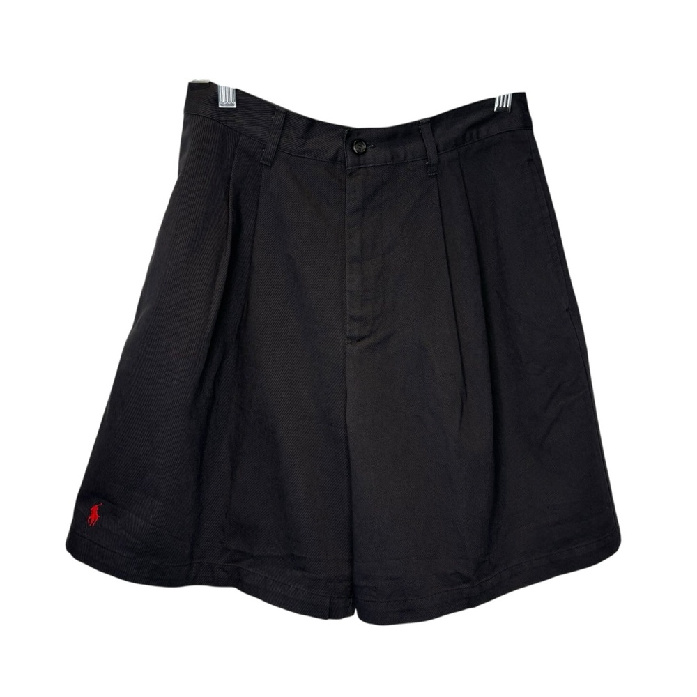 NWT Ralph Lauren Navy cotton Pleated Shorts high waist size 8